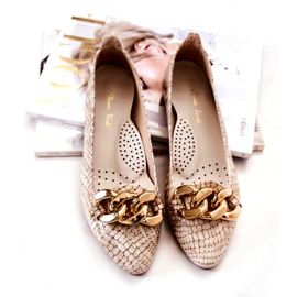 PA2 Décolleté in pelle di serpente laccata Beige Elissabeth 4028-L marrone 1