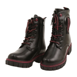 Stivali da donna per Miss Evento 22do23-5244 Zip nero e rosso 2