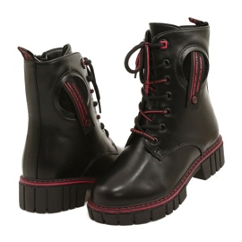 Stivali da donna per Miss Evento 22do23-5244 Zip nero e rosso 3