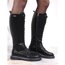 Stivali in pelle da donna isolati neri Goe KK2N4046 nero 1