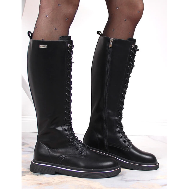 Stivali in pelle da donna isolati neri Goe KK2N4046 nero 1