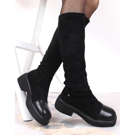 Stivaletti da donna in pelle nera Goe KK2N4058 nero 1