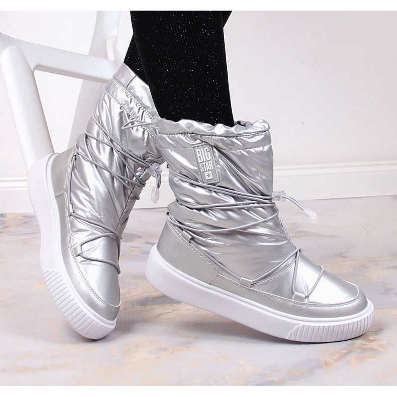 Doposci slip-on argento metallizzato Big Star KK274195 d'argento 1