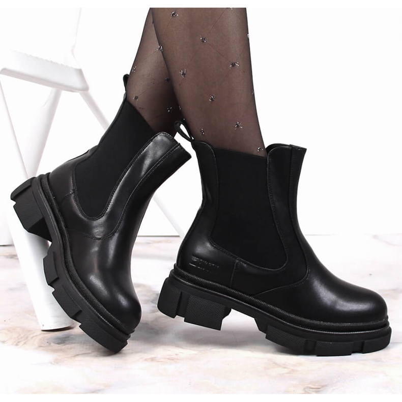 Stivali Jodhpur in pelle nera, Big Star isolato nero KK274485 1
