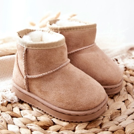 Stivali da neve caldi per bambini Beige Gooby marrone 1