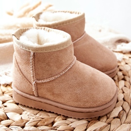Stivali da neve caldi per bambini Beige Gooby marrone 2