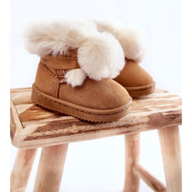 Stivali da neve caldi per bambini per bambini marrone-bianco Roofy 1