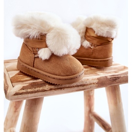 Stivali da neve caldi per bambini per bambini marrone-bianco Roofy 2