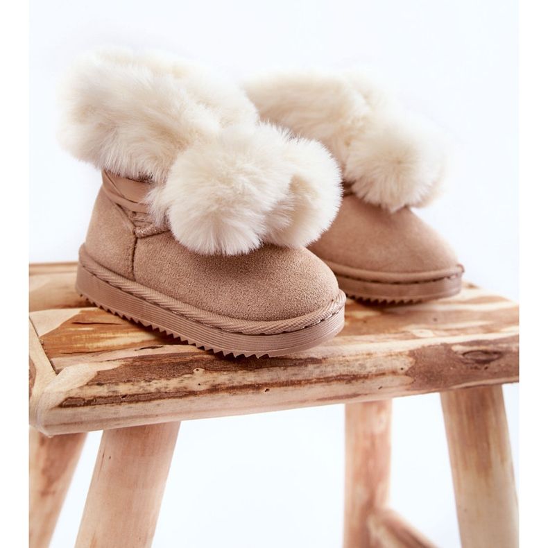 Scarponi da neve caldi per bambini, colore beige chiaro Roofy 1
