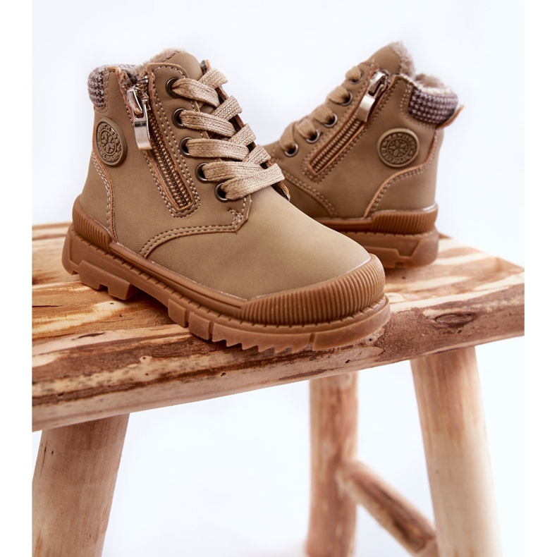 Stivali con isolamento in pelliccia per bambini Trapper beige 2