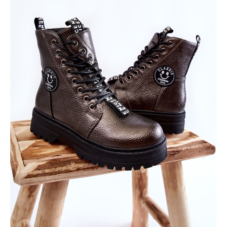 Stivali caldi per bambini Trappers grigio scuro Conley marrone 2