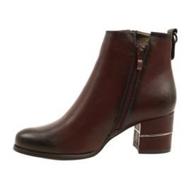 Stivali bordeaux da donna alla moda Poula M.Daszyński SA125A-2 rosso 1