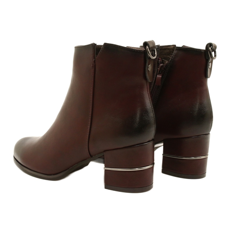 Stivali bordeaux da donna alla moda Poula M.Daszyński SA125A-2 rosso 3