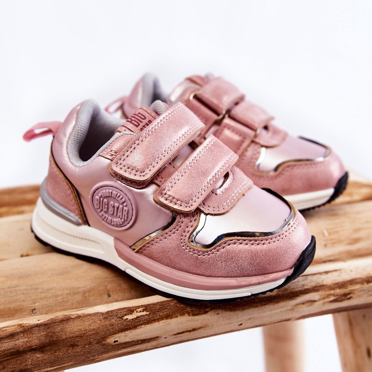 Scarpe sportive per bambini Velcro Memory Foam System Big Star KK374180 Rosa 1