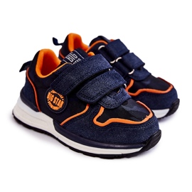 Scarpe sportive per bambini Velcro Memory Foam System Big Star KK374183 Navy Blue 1