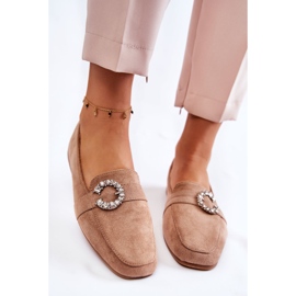 PS1 Mocassini classici in pelle scamosciata beige scuro di Halla 1