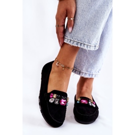 PS1 Mocassini da donna in pelle scamosciata con ornamenti Janetta neri nero 1