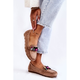 PS1 Mocassini da donna in suede con decorazioni Beige Janetta 2