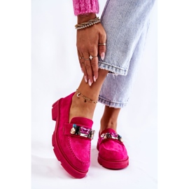 PS1 Mocassini da donna in camoscio con decoro Karlott fucsia rosa 1