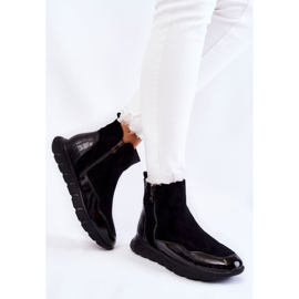 Vinceza Sneakers con stivaletti neri da donna in pelle scamosciata nero 2