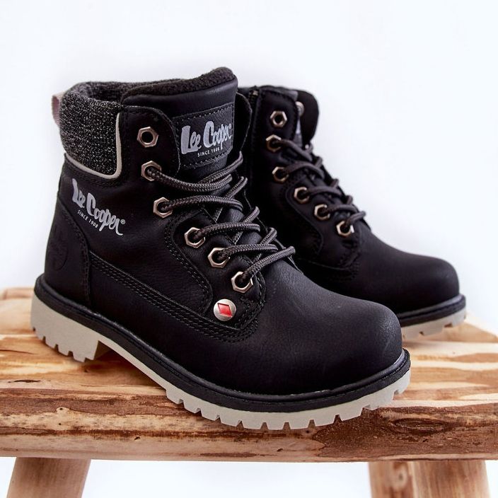 Stivali neri per bambini Lee Cooper LCJ-22-01-1491 nero 2