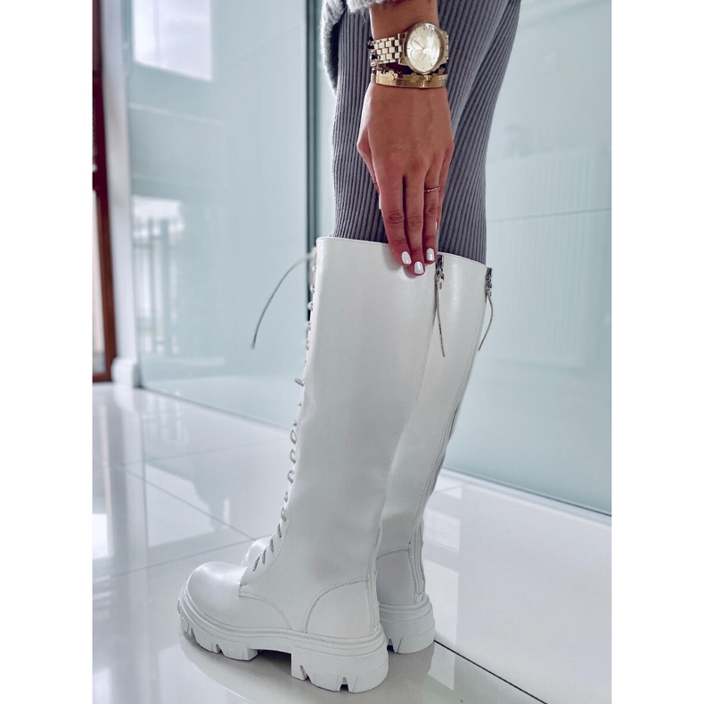 BM Stivali da equitazione da donna Hanson White bianco 2