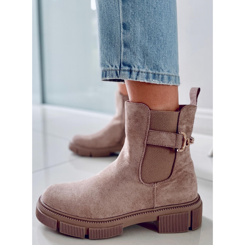 BM Stivaletti Chelsea da donna Chance Khaki beige 1