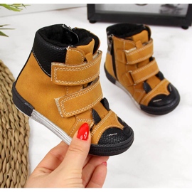 Scarpe da ragazzo con velcro cammello Kornecki 6583 marrone 1