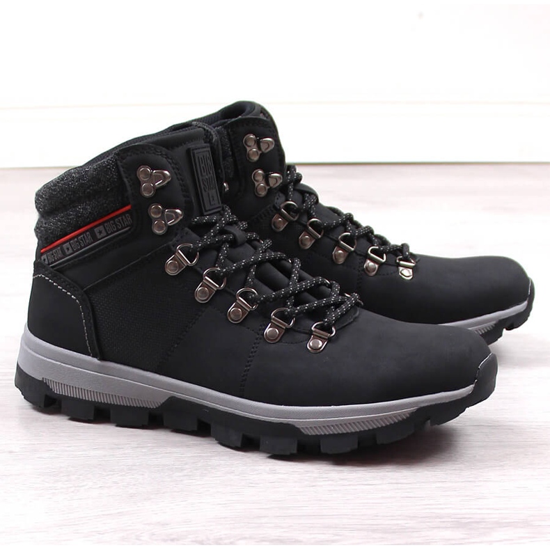 Scarpe alte da trekking da uomo nere Big Star KK174215 nero 1