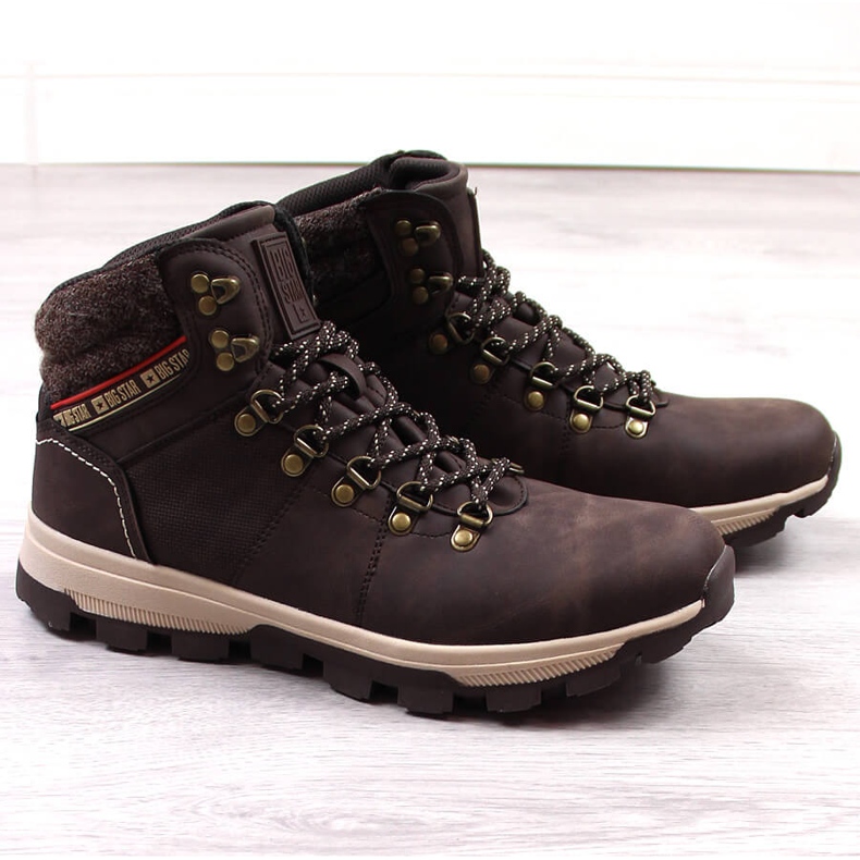 Scarpe alte da trekking da uomo marroni Big Star KK174216 marrone 1