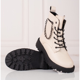 Stivali da bambina con catena Shelovet beige 1
