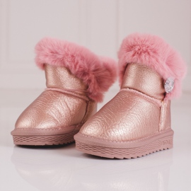 Caldi doposci da bambina con pelliccia Shelovet rosa 1