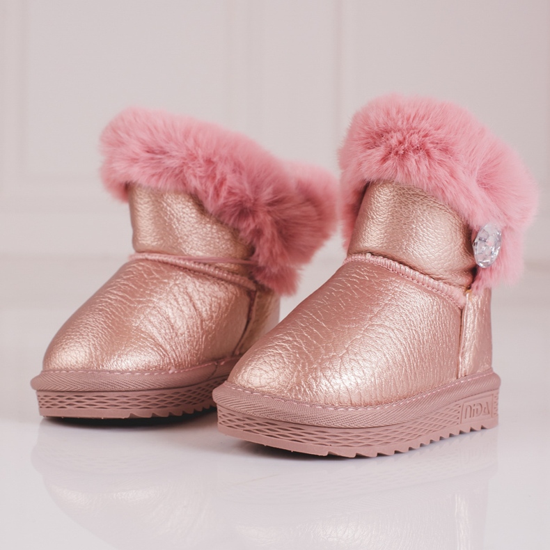 Caldi doposci da bambina con pelliccia Shelovet rosa 1