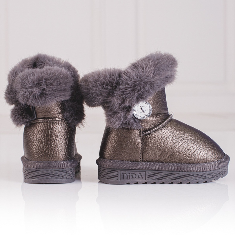 Doposci da bambina con pelliccia Shelovet marrone 2