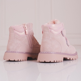Stivali rosa da bambina con Velcro Shelovet 1