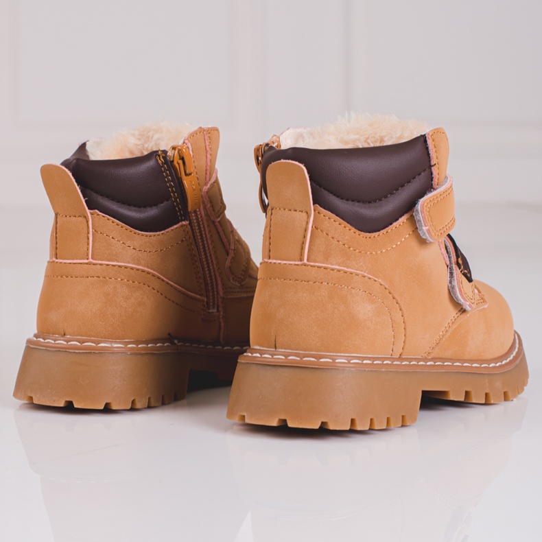 Stivali marroni per ragazzi con velcro Shelovet marrone 1