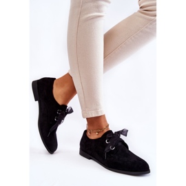 Scarpe da donna in pelle scamosciata legate La.Fi 210014B-SU nere nero 2