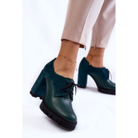 PA2 Stivali alla moda in camoscio e pelle sulla piattaforma Green Carisa verde 1