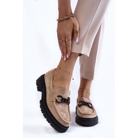 Mocassini da donna Mocassini in camoscio La.Fi Beige Willows 1