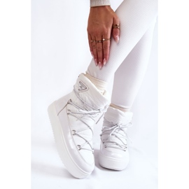 PM1 Stivali da neve stringati alla moda da donna in Carrios bianchi bianca 1