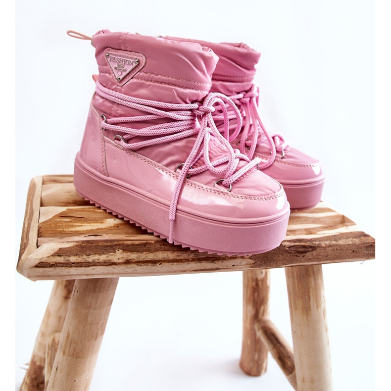 PM1 Stivali da neve con lacci caldi Colina rosa 1