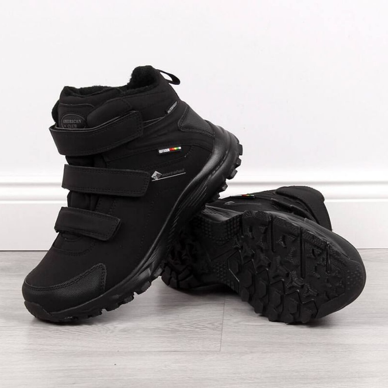 Scarpe da trekking impermeabili con velcro American Club W AM854 nero 1