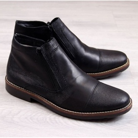 Stivali in pelle isolati Rieker M RKR269 nero 1