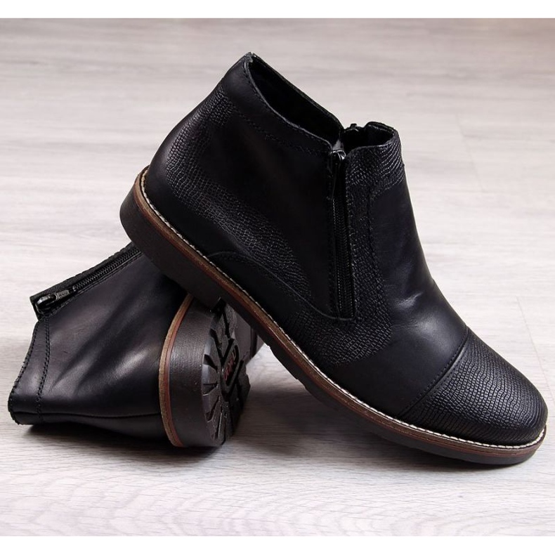 Stivali in pelle isolati Rieker M RKR269 nero 2