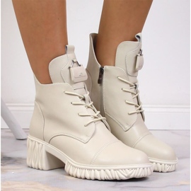 Stivali in pelle sul palo Artiker W HBH39B beige 2