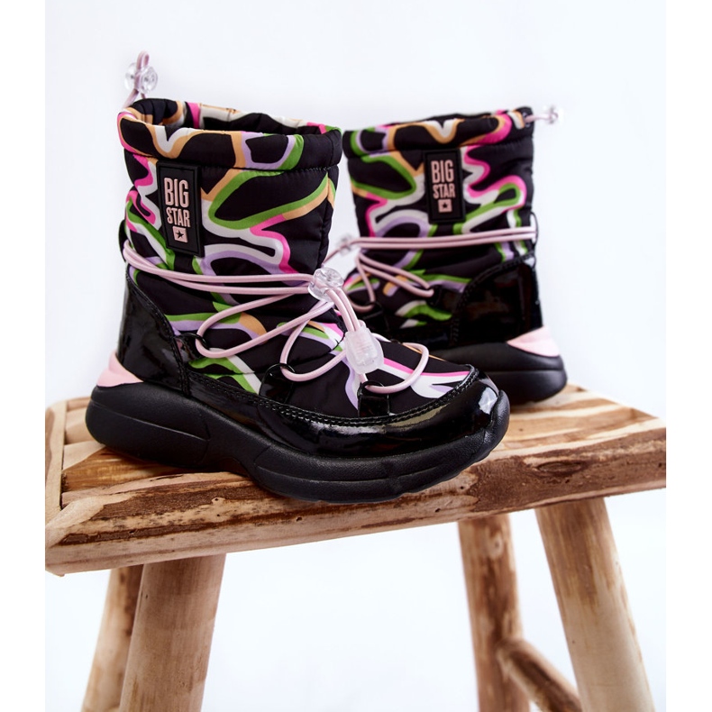 Doposci per bambini W Print Big Star KK374099 Nero-Rosa 2