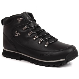 Scarpe da trekking da uomo Outback Bustagrip in pelle nera nero 1
