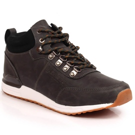 Scarpe da uomo in pelle grigia Jogger Bustagrip grigio 1