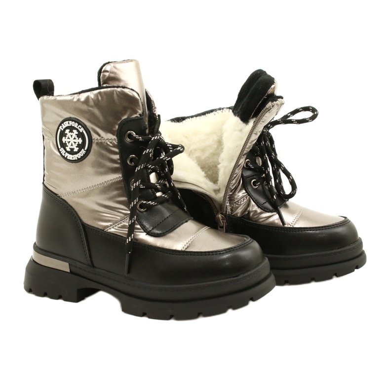 Stivali da neve per ragazze evento 22dz23-5258 Pepter nero 4