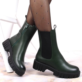 Stivali sulla piattaforma isolati Sergio Leone W SK393 verde 1